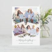 Sage Groen Bloemen Elegant Script Merry Alles Feestdagenkaart (Staand voorkant)