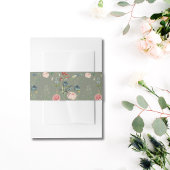 Sage Groen Bloemen Ontwerp Tuin Bruiloft Uitnodigingen Wikkel