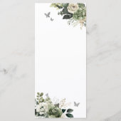 Sage Groen Bloemen Prinses Quinceañera 15e Menu (Achterkant)