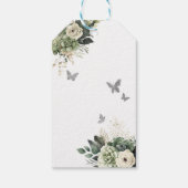 Sage Groen Bloemen Prinses Quinceañera Dank u Cadeaulabel (Achterkant)