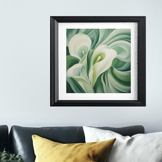 Sage Groen Bloemen Semi-Abstract Poster