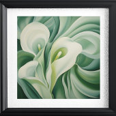Sage Groen Bloemen Semi-Abstract Poster