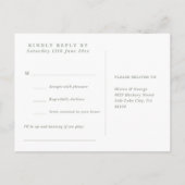 Sage Groen Bloemen Song Aanvraag RSVP Briefkaart (Achterkant)