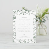 Sage Groen  Bloemenrepetitie Diner Aankondiging (Staand voorkant)