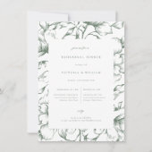 Sage Groen  Bloemenrepetitie Diner Aankondiging (Voorkant)