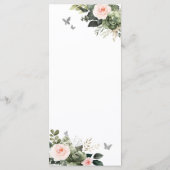 Sage Groen Blush Bloemen Meisje XV Años Verjaardag Menu (Achterkant)