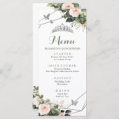 Sage Groen Blush Bloemen Meisje XV Años Verjaardag Menu (Voorkant / Achterkant)