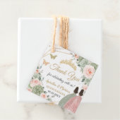 Sage Groen Blush Bloemen Tweeling Meisjes Quinceañ Bedankjes Labels (In situ)