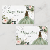 Sage Groen Blush Meisje Lief 16e Verjaardag Plaatskaartje (Voorkant / Achterkant)