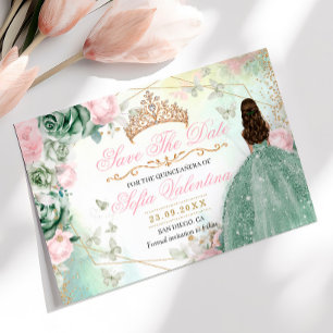 Sage Groen Blush Roze Betoverd Bos 15 Jaar Save The Date