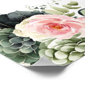 Sage Groen Blush Roze Bloemen Quinceañera Welkom Poster (Hoek)