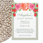 Sage Groen Blush Roze Perzik Pioen Bridal Brunch Kaart