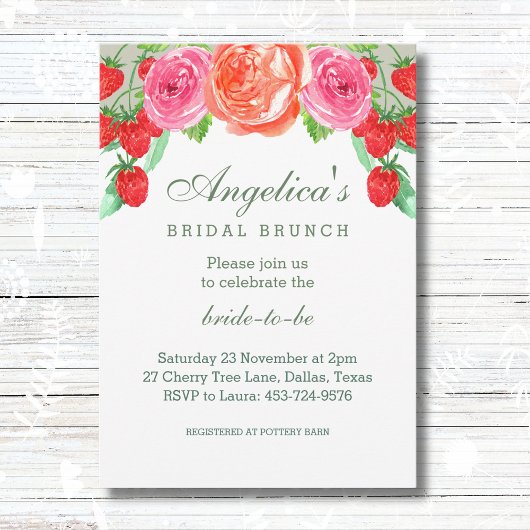 Sage Groen Blush Roze Perzik Pioen Bridal Brunch Kaart