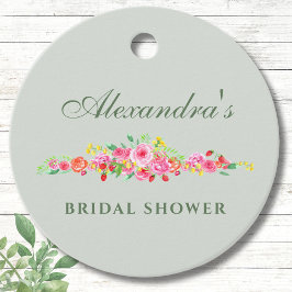 Sage Groen Blush Roze Pioen Vrijgezellenfeest Bedankjes Labels