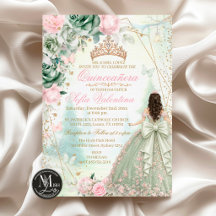 Sage Groen Blush Roze Whimsisch Bos Quinceañera