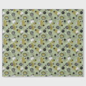 Sage Groen Boho Abstract Kerstmis Cadeaupapier (Vlak)
