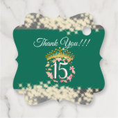 Sage Groen  Boho Quinceañera Spaans Favor Bedankjes Labels (Achterkant)