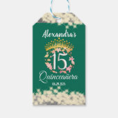 Sage Groen  Boho Quinceañera Spaans Favor Cadeaulabel (Voorkant)