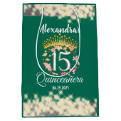 Sage Groen Boho Quinceañera Spaans Favor Medium Cadeauzakje (Voorkant)