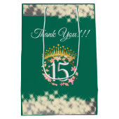 Sage Groen Boho Quinceañera Spaans Favor Medium Cadeauzakje (Achterkant)