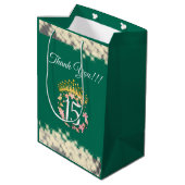 Sage Groen Boho Quinceañera Spaans Favor Medium Cadeauzakje (Achterkant Gekanteld)