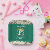 Sage Groen  Boho Quinceañera Spaans Favor Papieren Bordje (Feest)