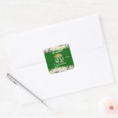 Sage Groen Boho Quinceañera Spaans Vierkante Sticker (Envelop)