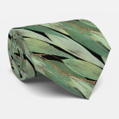 SAGE GROEN BOTANICAL EUCALYPTUS BLACK STROPDAS (Opgerold)