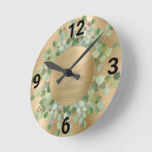 SAGE GROEN BOTANICAL GOLD WALL CLOCK RONDE KLOK (Hoek)