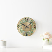 SAGE GROEN BOTANICAL GOLD WALL CLOCK RONDE KLOK (Huis)
