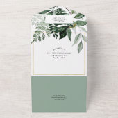 Sage Groen, Botanisch Modern Bohemian Arched Alles All In One Uitnodiging (Buitenkant)