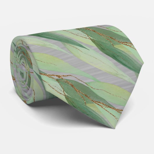 SAGE GROEN BOTANISCHE EUCALYPTUS GRAY 2 STROPDAS (Opgerold)