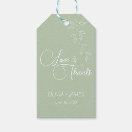 Sage Groen & Botanische Grote Favoriet Tag Cadeaulabel