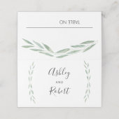 Sage groen botanische plaats kaarten, bruiloft plaatskaartje (Buitenkant ongevouwen)