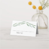 Sage groen botanische plaats kaarten, bruiloft plaatskaartje (Achterkant)