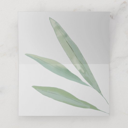 Sage groen botanische plaats kaarten, bruiloft plaatskaartje (Binnenkant ongevouwen)