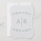 Sage groen bruids douche uitnodiging, botanisch kaart (Achterkant)