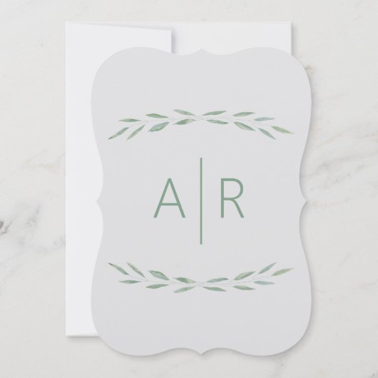Sage groen bruids douche uitnodiging, botanisch kaart (Achterkant)