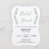 Sage groen bruids douche uitnodiging, botanisch kaart (Voorkant / Achterkant)