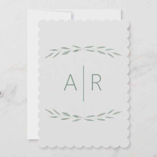 Sage groen bruids douche uitnodiging, botanisch kaart (Achterkant)