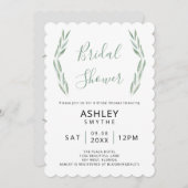 Sage groen bruids douche uitnodiging, botanisch kaart (Voorkant / Achterkant)
