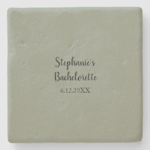 Sage Groen Bruiloft Bachelorette Naam Favor Gift Stenen Onderzetter