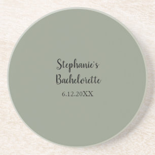 Sage Groen Bruiloft Bachelorette Naam Favor Gift Zandsteen Onderzetter
