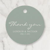 Sage groen bruiloft bedankjes labels (Voorkant)