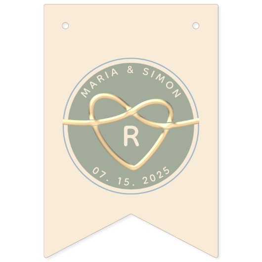 Sage Groen Bruiloft bunting banner (Derde vlag)