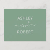 Sage groen bruiloft details Kaart, botanisch Informatiekaartje (Achterkant)