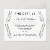 Sage groen bruiloft details Kaart, botanisch Informatiekaartje (Voorkant)