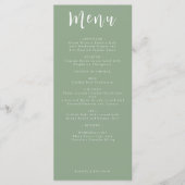 Sage Groen Bruiloft Menu Elegant Boho Eenvoudig (Voorkant)