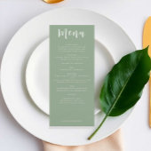 Sage Groen Bruiloft Menu Elegant Boho Eenvoudig