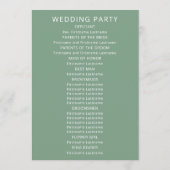 Sage groen bruiloft programma, botanisch programma programmakaart (Achterkant)